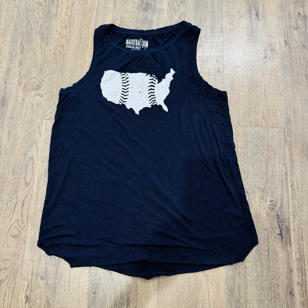 Baseballism Americans Brand Navy Large Sleeveless T-Shirt